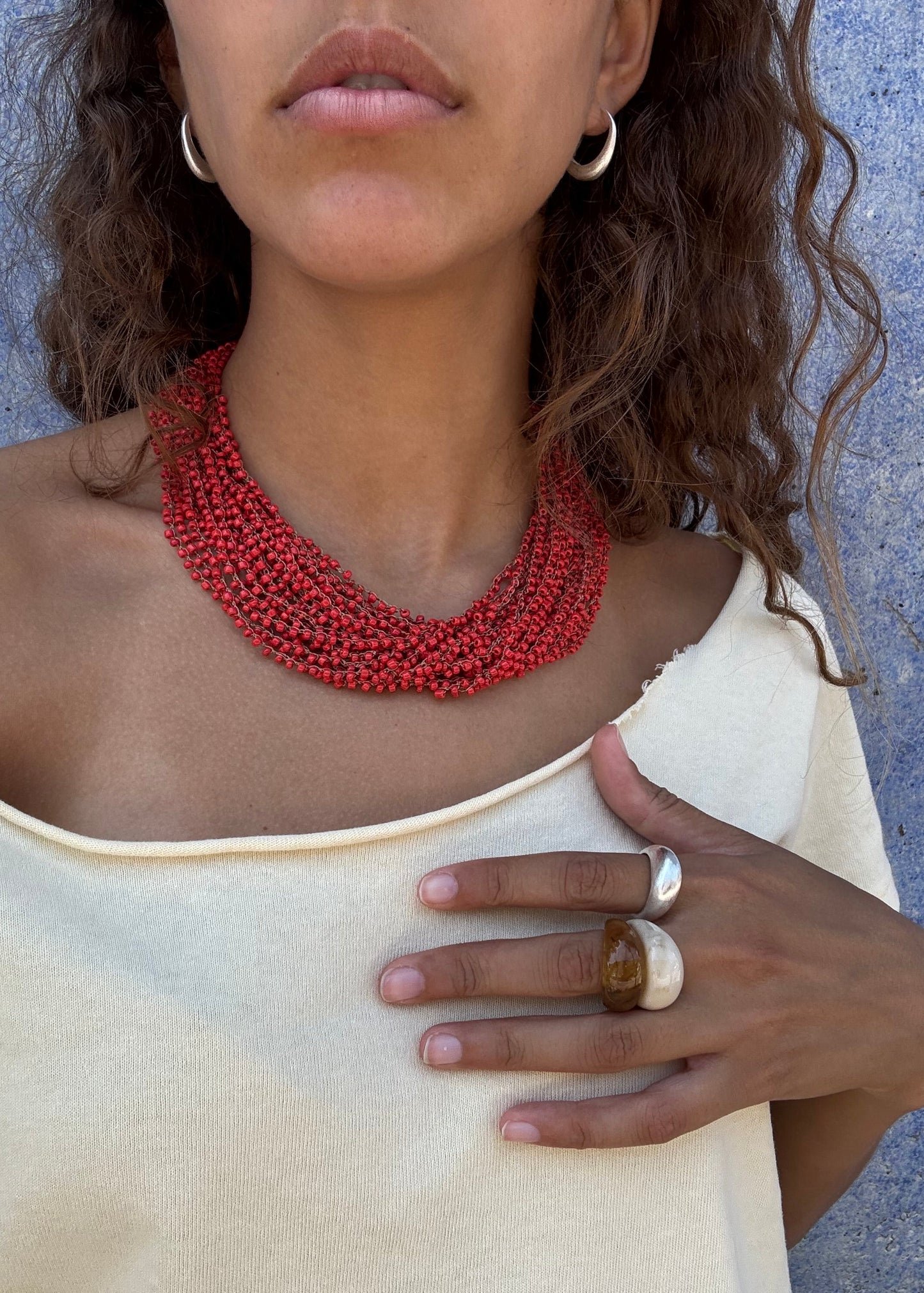 red drama necklace