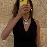 ur spiraling silver necklace