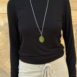 oval green necklace