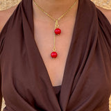 cherry on top gold necklace