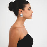 medal silver earrings