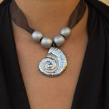ur spiraling silver necklace