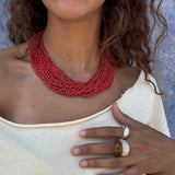 red drama necklace
