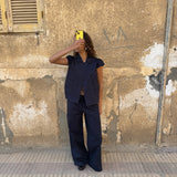 stairwell blue pants